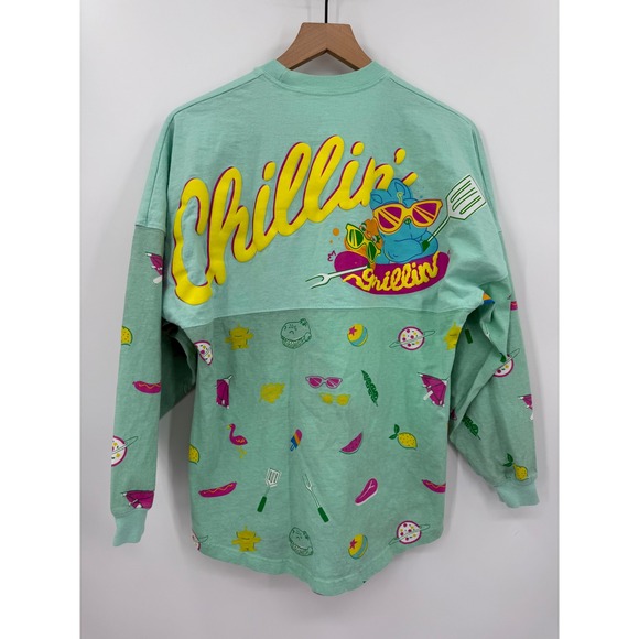 Disney‎ Spirit Jersey Womens XS Green Toy Story Reach for Fries Chillin Grillin - Picture 2 of 8